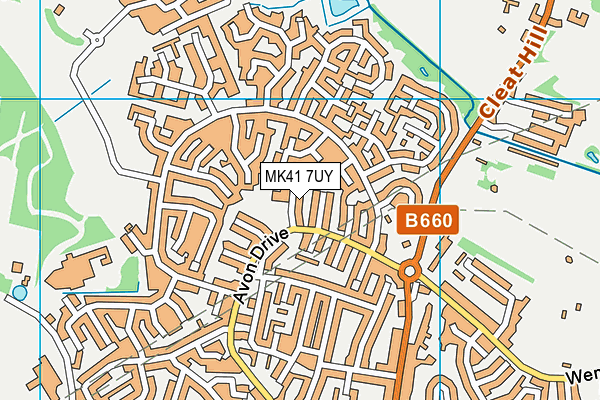 MK41 7UY map - OS VectorMap District (Ordnance Survey)