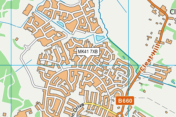 MK41 7XB map - OS VectorMap District (Ordnance Survey)