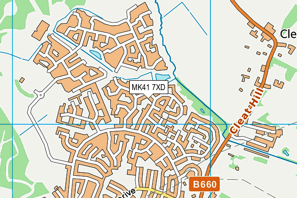 MK41 7XD map - OS VectorMap District (Ordnance Survey)