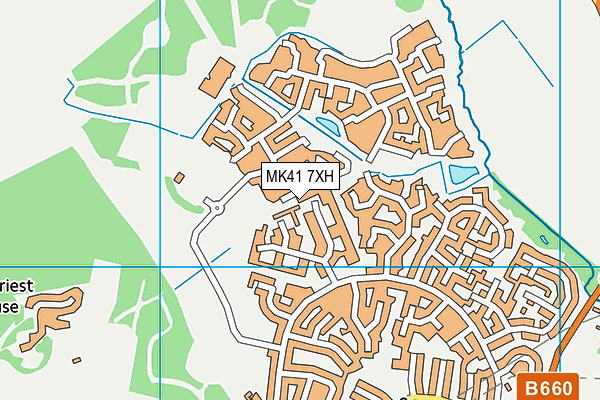 MK41 7XH map - OS VectorMap District (Ordnance Survey)