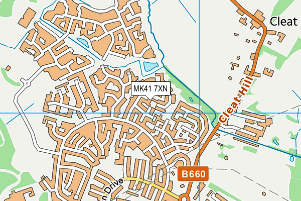 MK41 7XN map - OS VectorMap District (Ordnance Survey)
