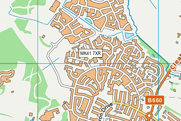 MK41 7XR map - OS VectorMap District (Ordnance Survey)