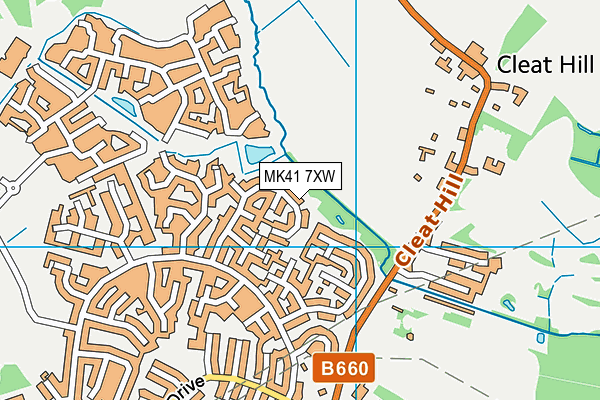 MK41 7XW map - OS VectorMap District (Ordnance Survey)