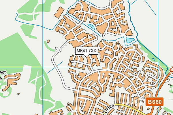 MK41 7XX map - OS VectorMap District (Ordnance Survey)