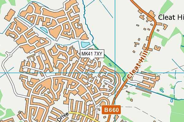 MK41 7XY map - OS VectorMap District (Ordnance Survey)