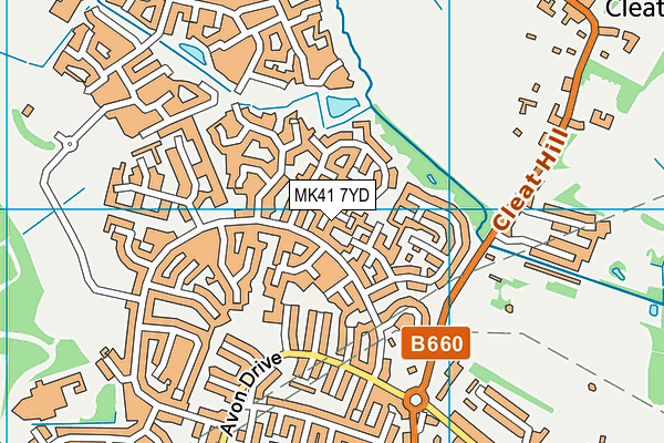 MK41 7YD map - OS VectorMap District (Ordnance Survey)