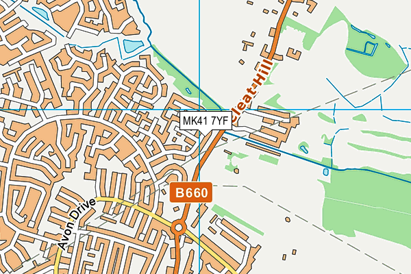 MK41 7YF map - OS VectorMap District (Ordnance Survey)