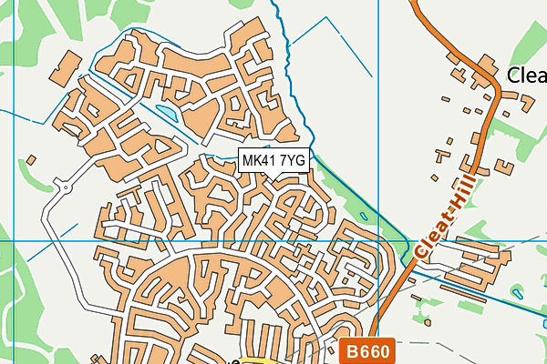 MK41 7YG map - OS VectorMap District (Ordnance Survey)