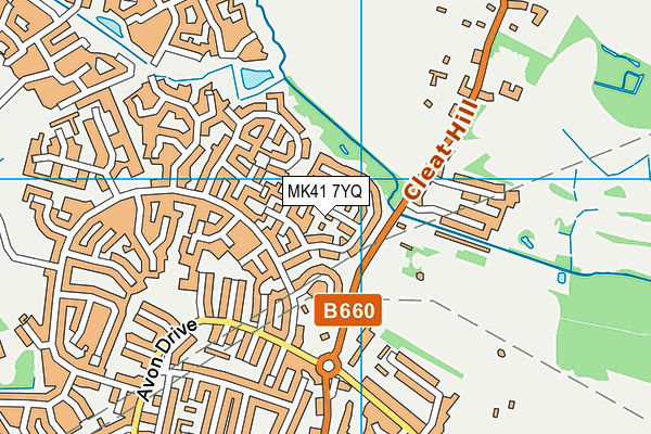 MK41 7YQ map - OS VectorMap District (Ordnance Survey)
