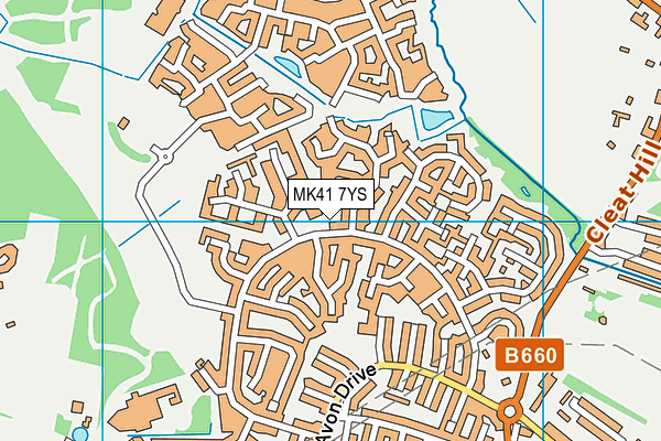 MK41 7YS map - OS VectorMap District (Ordnance Survey)