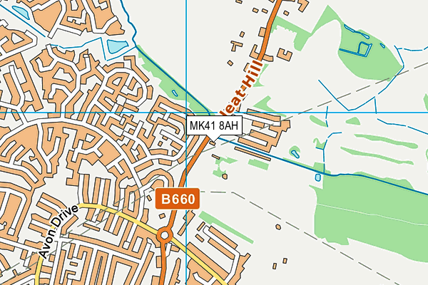 MK41 8AH map - OS VectorMap District (Ordnance Survey)