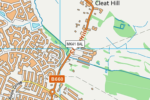 MK41 8AL map - OS VectorMap District (Ordnance Survey)