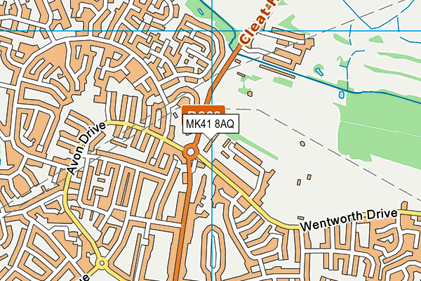 MK41 8AQ map - OS VectorMap District (Ordnance Survey)