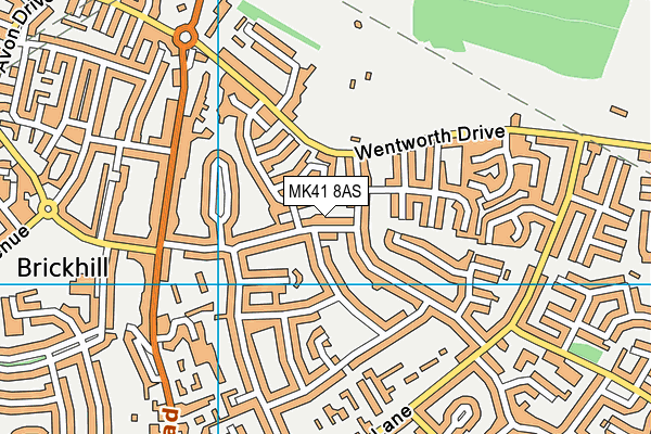 MK41 8AS map - OS VectorMap District (Ordnance Survey)