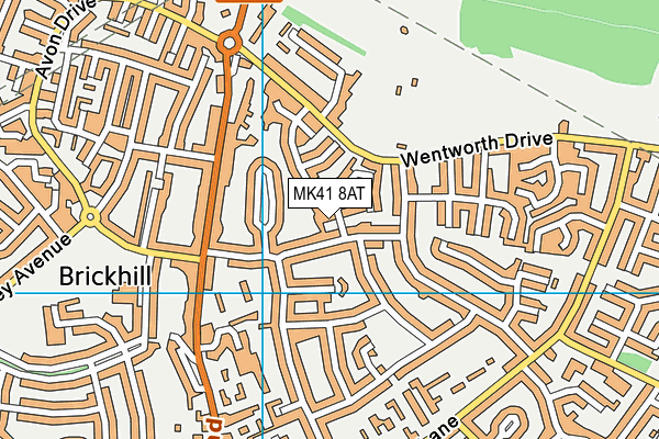 MK41 8AT map - OS VectorMap District (Ordnance Survey)