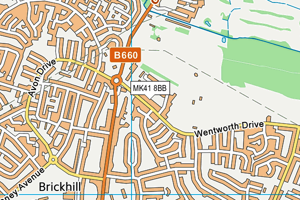 MK41 8BB map - OS VectorMap District (Ordnance Survey)