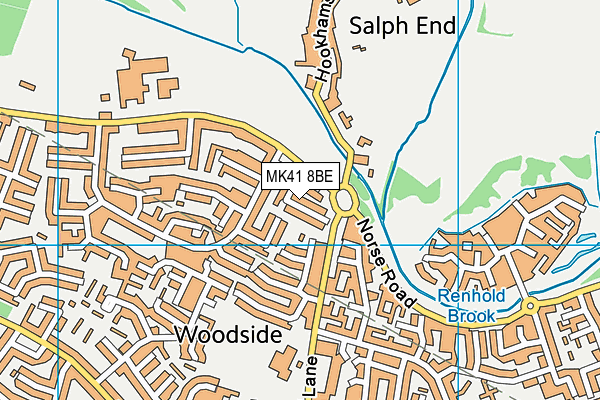 MK41 8BE map - OS VectorMap District (Ordnance Survey)