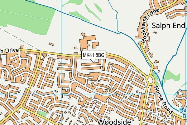 MK41 8BG map - OS VectorMap District (Ordnance Survey)