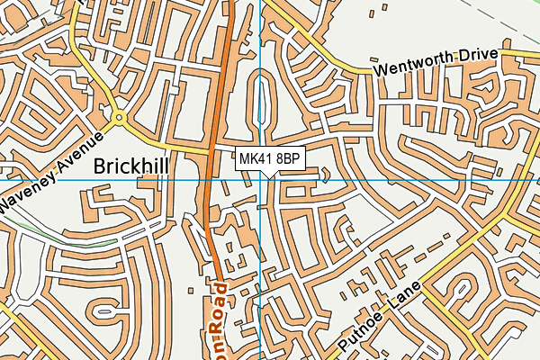 MK41 8BP map - OS VectorMap District (Ordnance Survey)