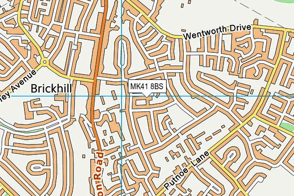 MK41 8BS map - OS VectorMap District (Ordnance Survey)