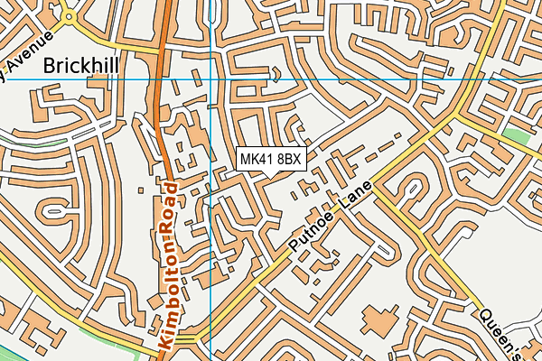 MK41 8BX map - OS VectorMap District (Ordnance Survey)