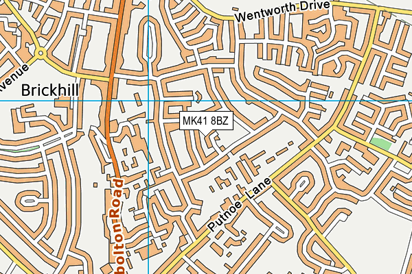 MK41 8BZ map - OS VectorMap District (Ordnance Survey)