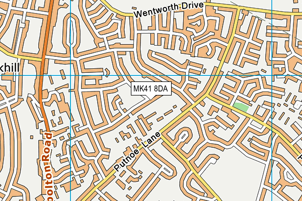 MK41 8DA map - OS VectorMap District (Ordnance Survey)