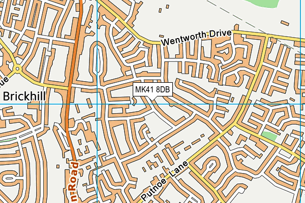 MK41 8DB map - OS VectorMap District (Ordnance Survey)