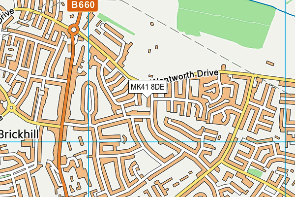 MK41 8DE map - OS VectorMap District (Ordnance Survey)
