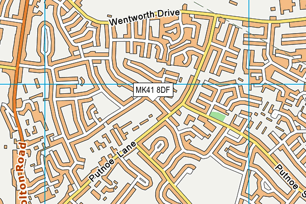 MK41 8DF map - OS VectorMap District (Ordnance Survey)