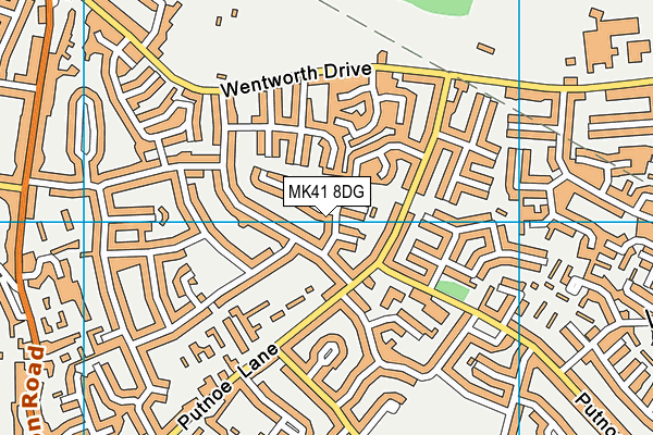 MK41 8DG map - OS VectorMap District (Ordnance Survey)