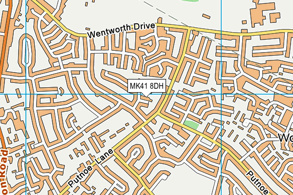 MK41 8DH map - OS VectorMap District (Ordnance Survey)