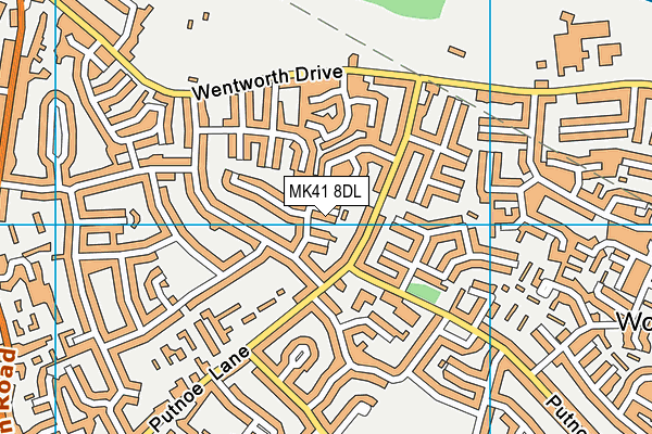 MK41 8DL map - OS VectorMap District (Ordnance Survey)