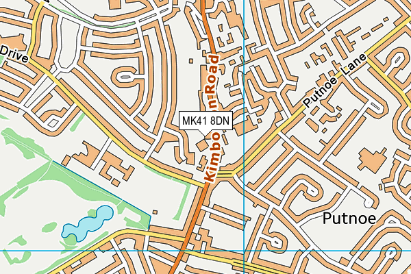 MK41 8DN map - OS VectorMap District (Ordnance Survey)