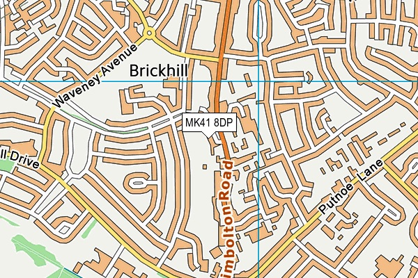 MK41 8DP map - OS VectorMap District (Ordnance Survey)