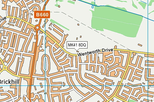 Mowsbury Park map (MK41 8DQ) - OS VectorMap District (Ordnance Survey)