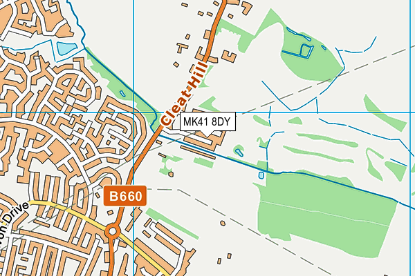 MK41 8DY map - OS VectorMap District (Ordnance Survey)