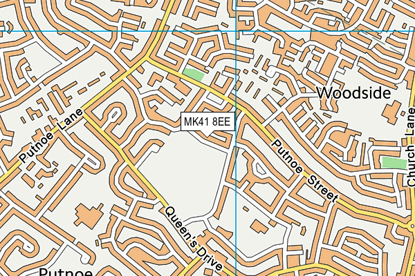 MK41 8EE map - OS VectorMap District (Ordnance Survey)