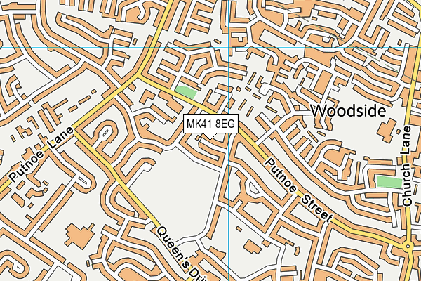 MK41 8EG map - OS VectorMap District (Ordnance Survey)