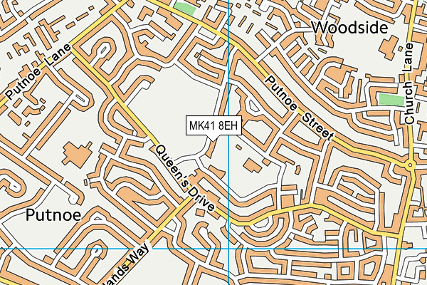 MK41 8EH map - OS VectorMap District (Ordnance Survey)