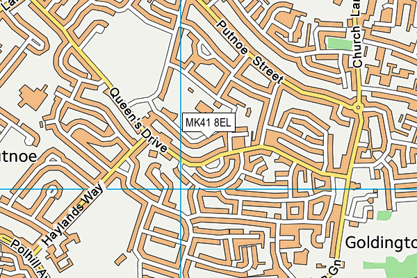 MK41 8EL map - OS VectorMap District (Ordnance Survey)