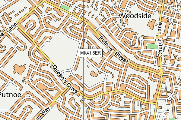 MK41 8ER map - OS VectorMap District (Ordnance Survey)