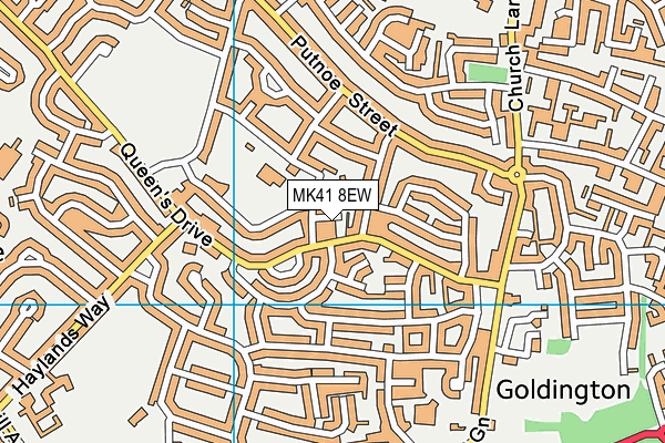 MK41 8EW map - OS VectorMap District (Ordnance Survey)