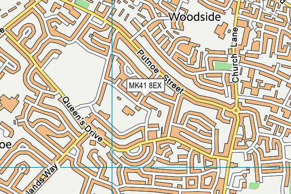 MK41 8EX map - OS VectorMap District (Ordnance Survey)