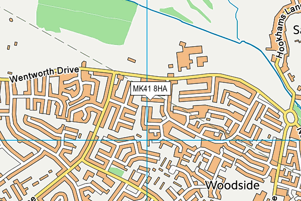 MK41 8HA map - OS VectorMap District (Ordnance Survey)