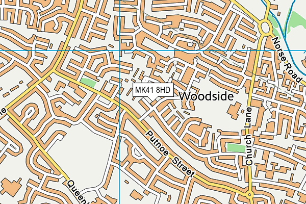 MK41 8HD map - OS VectorMap District (Ordnance Survey)