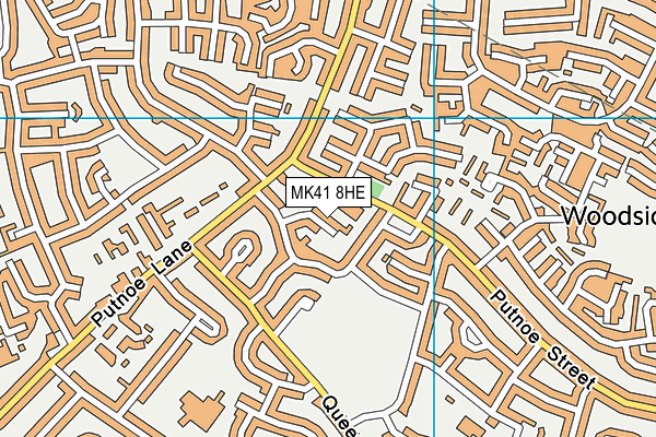 MK41 8HE map - OS VectorMap District (Ordnance Survey)