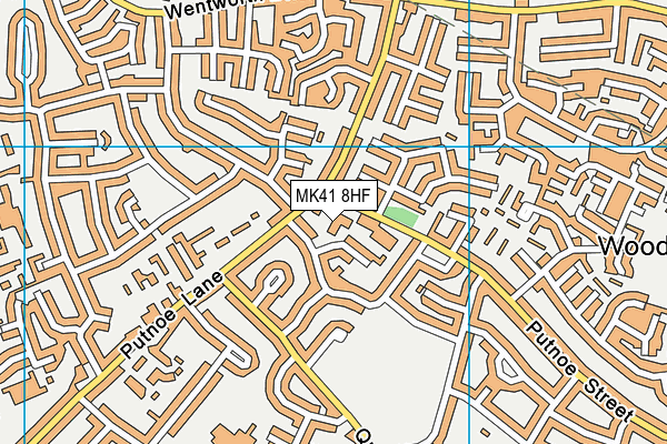 MK41 8HF map - OS VectorMap District (Ordnance Survey)