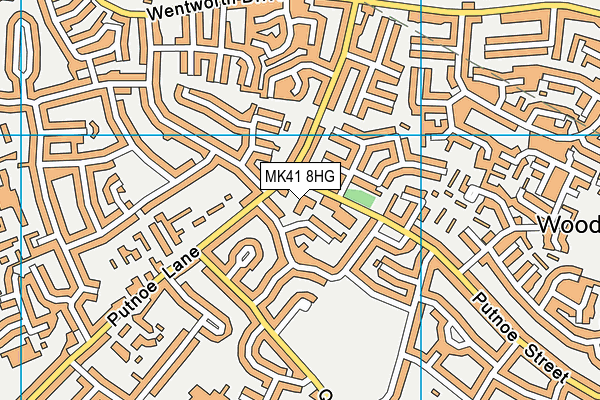 MK41 8HG map - OS VectorMap District (Ordnance Survey)