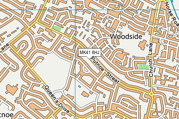 MK41 8HJ map - OS VectorMap District (Ordnance Survey)